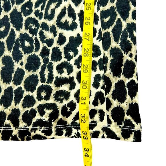 love...ady Leopard Print Dress Womens Size S Black Cream Bodycon Stretchy Sexy - Picture 8 of 8